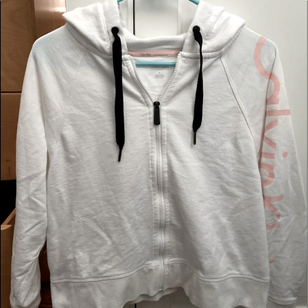 calvin klein cropped zip up